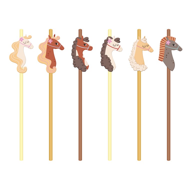 Product Image for Hästar Pappsugrör 6-pack