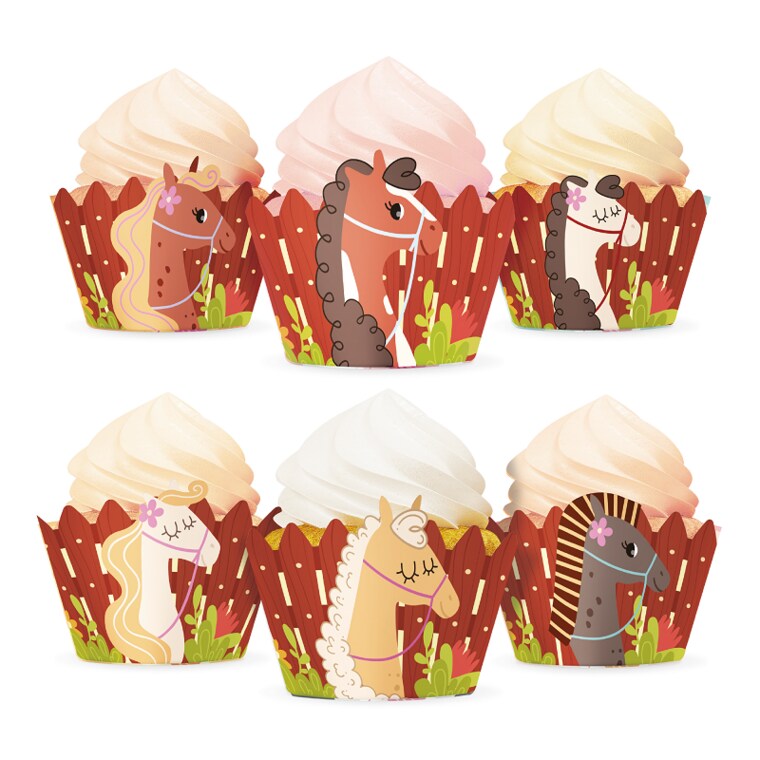 Product Image for Hästar Muffinsöverdrag 6-pack