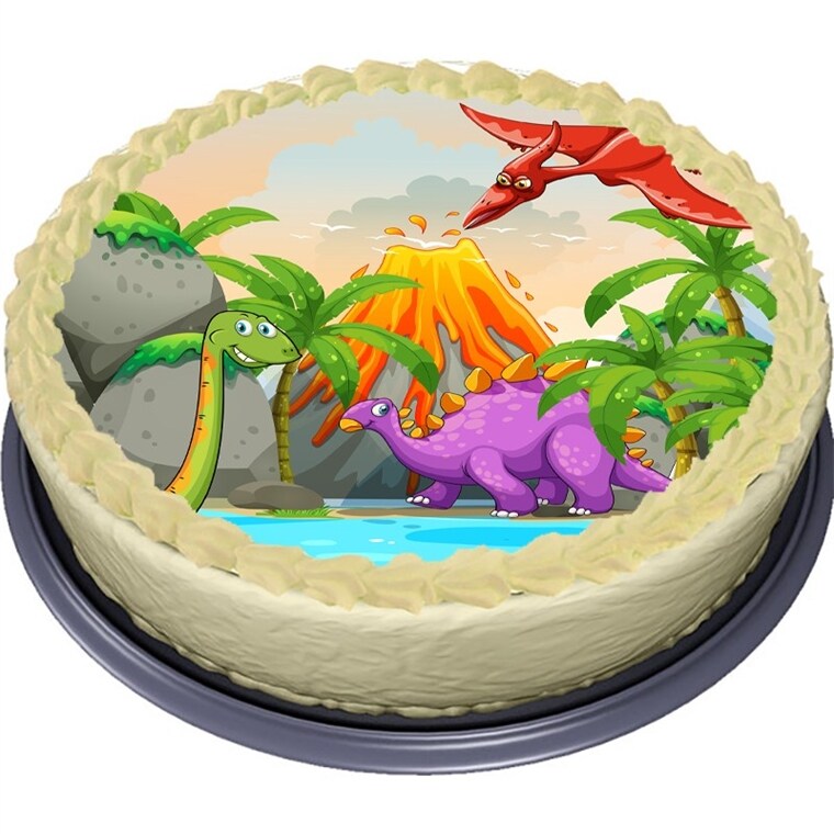 Product Image for Dino Volcano Tårtbild Sockerpasta 20 cm