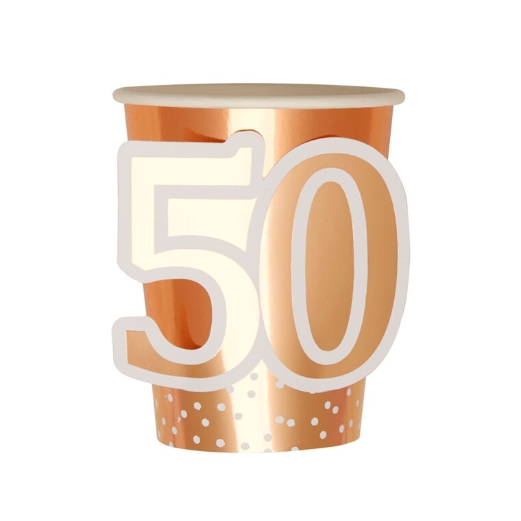 Product Image for Roséguld 50 år, Muggar 8 st