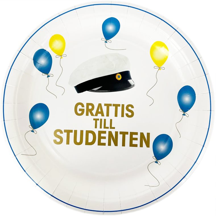 Product Image for Tallrikar Grattis till Studenten 8-pack