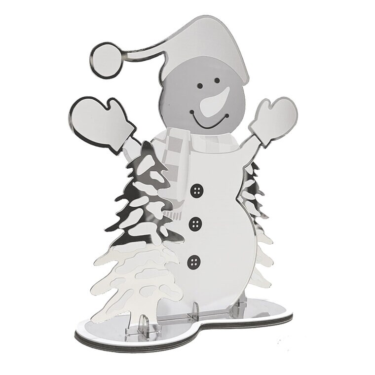 Product Image for Juldekoration speglar - Snögubbe i silver 20 cm