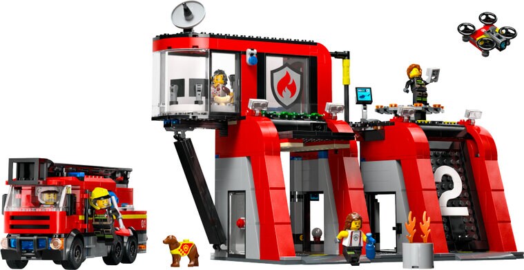 Product Image for LEGO City - Brandstation med brandbil 6+