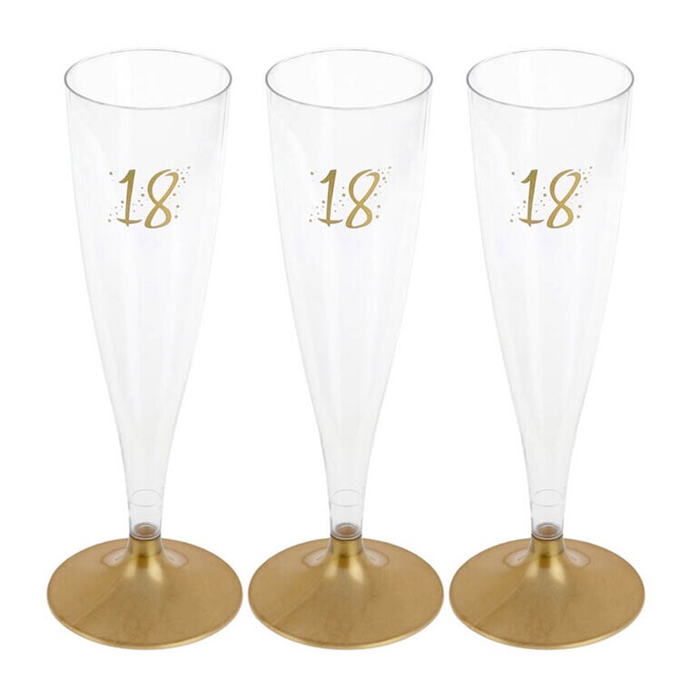 Product Image for Champagneglas med guldfot 18 år 6-pack