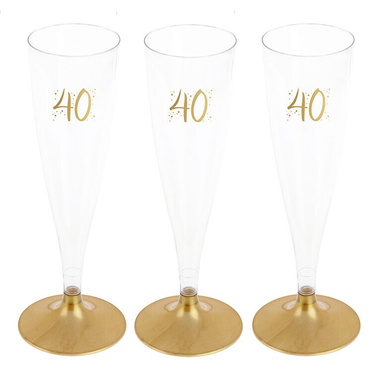 Product Image for Champagneglas med guldfot 40 år 6-pack