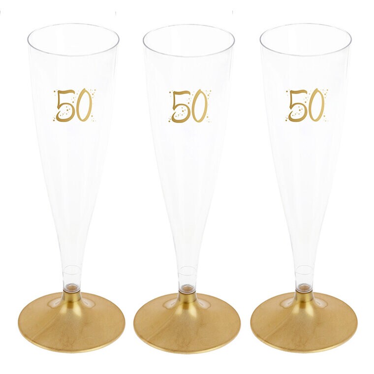 Product Image for Champagneglas med guldfot 50 år 6-pack