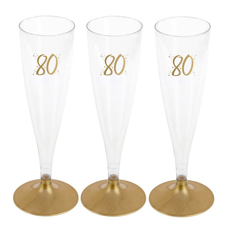 Product Image for Champagneglas med guldfot 80 år 6-pack