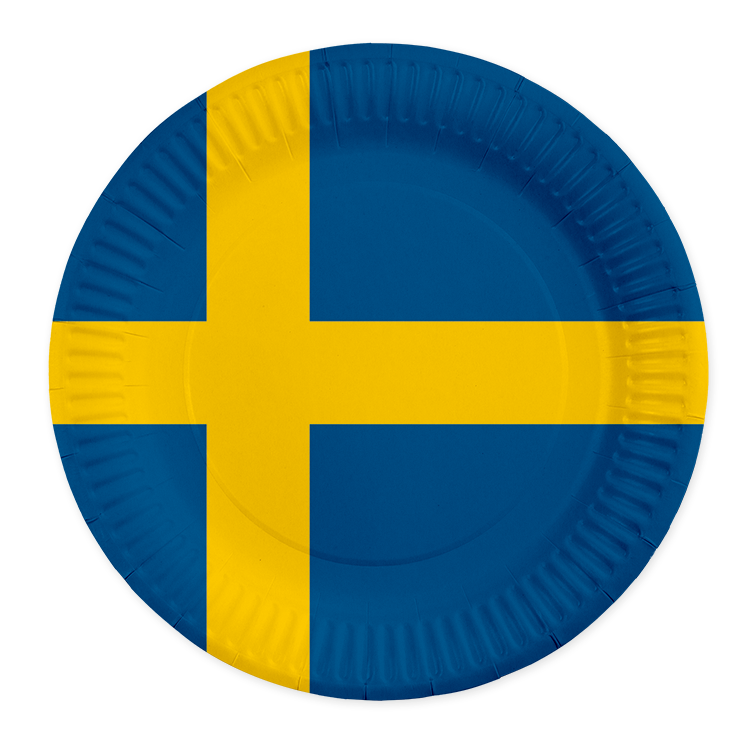 Product Image for Papptallrikar Svenska Flaggan 8-pack