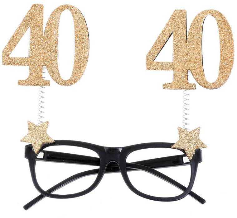 Product Image for Partyglasögon Guldglittriga 40 år