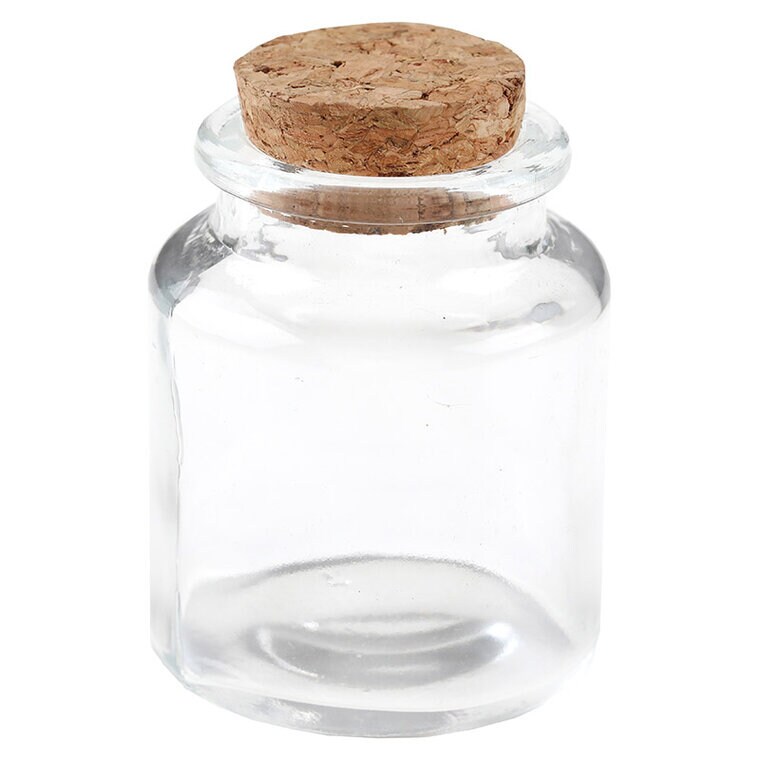 Product Image for Glasflaska med kork 5 x 6 cm 12-pack