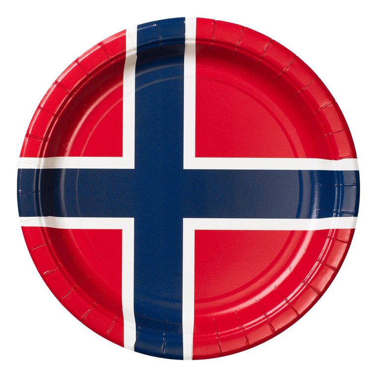Product Image for Tallrikar Norska Flaggan 8-pack