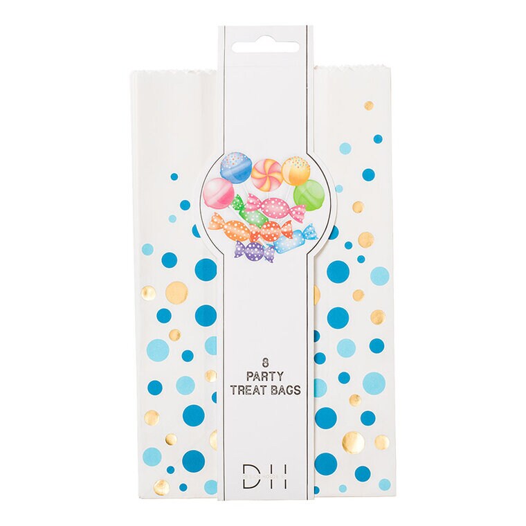 Product Image for Godispåsar i papper med blå prickar 8-pack