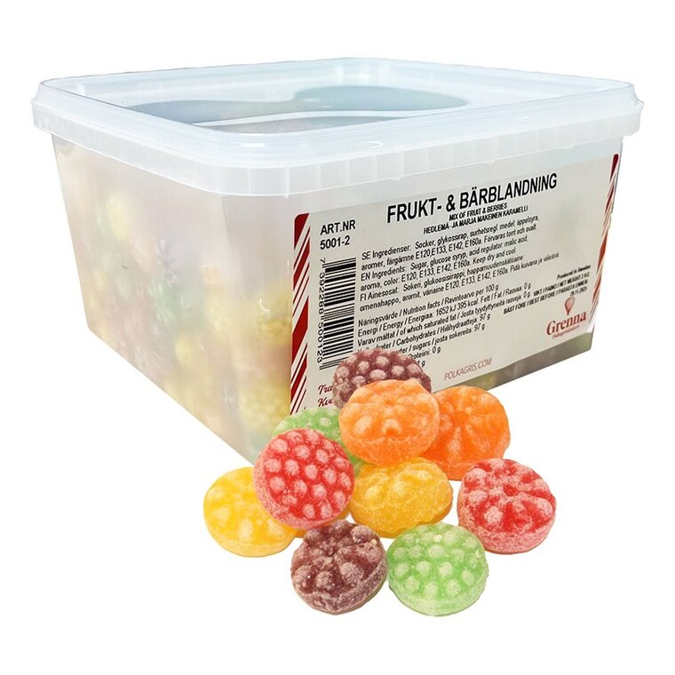 Product Image for Karameller Frukt & Bärblandning Storpack 2 kg