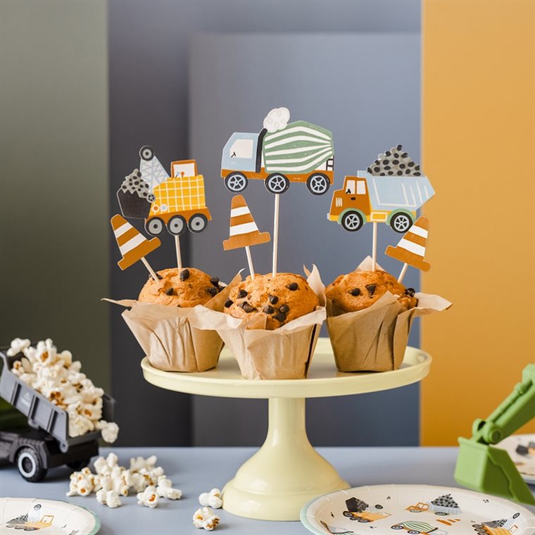 Product Image for Byggarbetsplats - Cake Toppers 6-pack