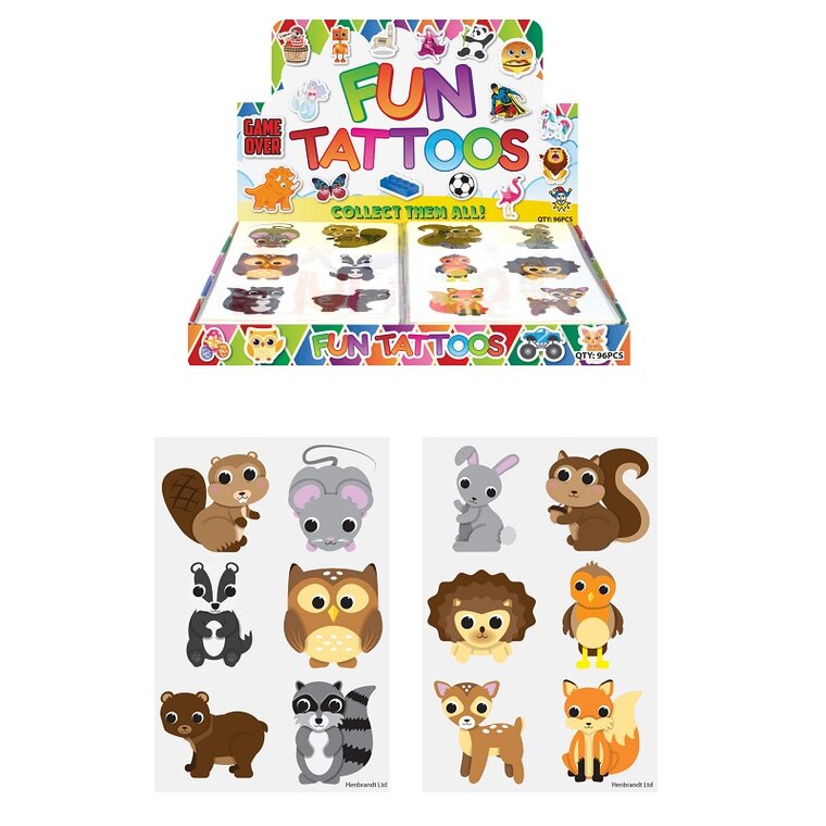 Product Image for Tatueringar med skogsdjursmotiv 6-pack