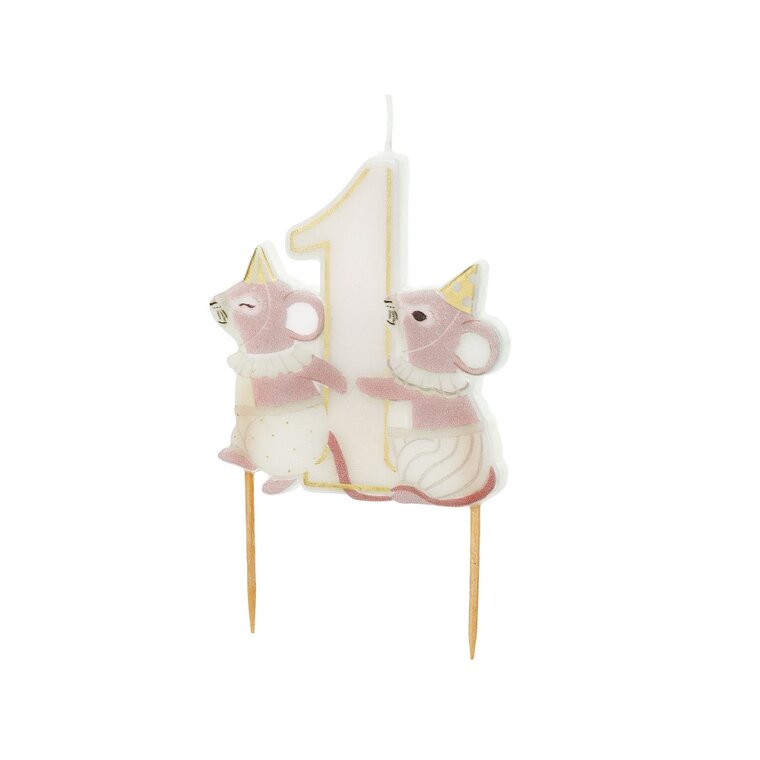 Product Image for Tårtljus 1-årskalas med söta möss
