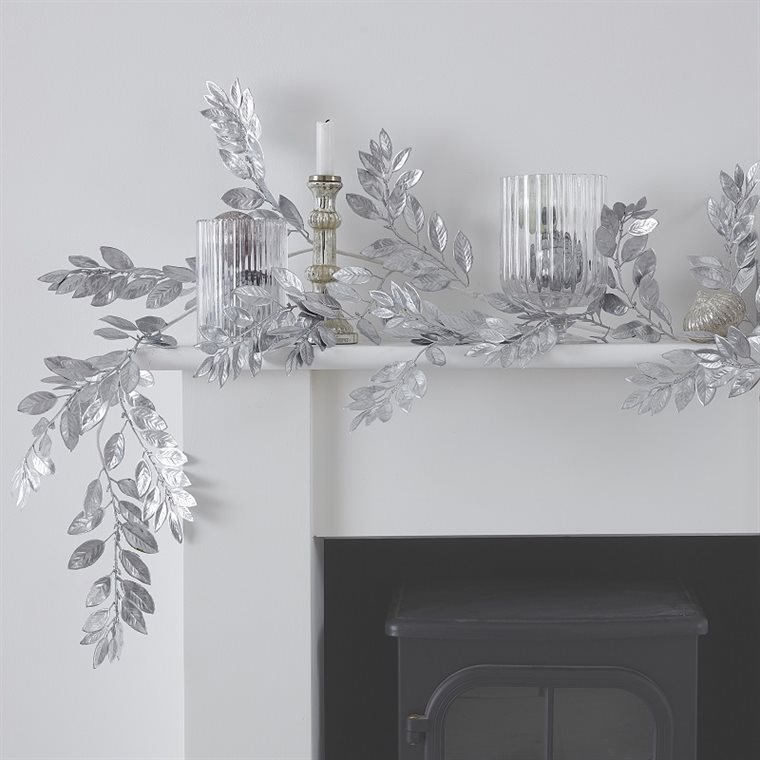 Product Image for Juldekoration - Dekorationsgirlang silverblad 175 cm