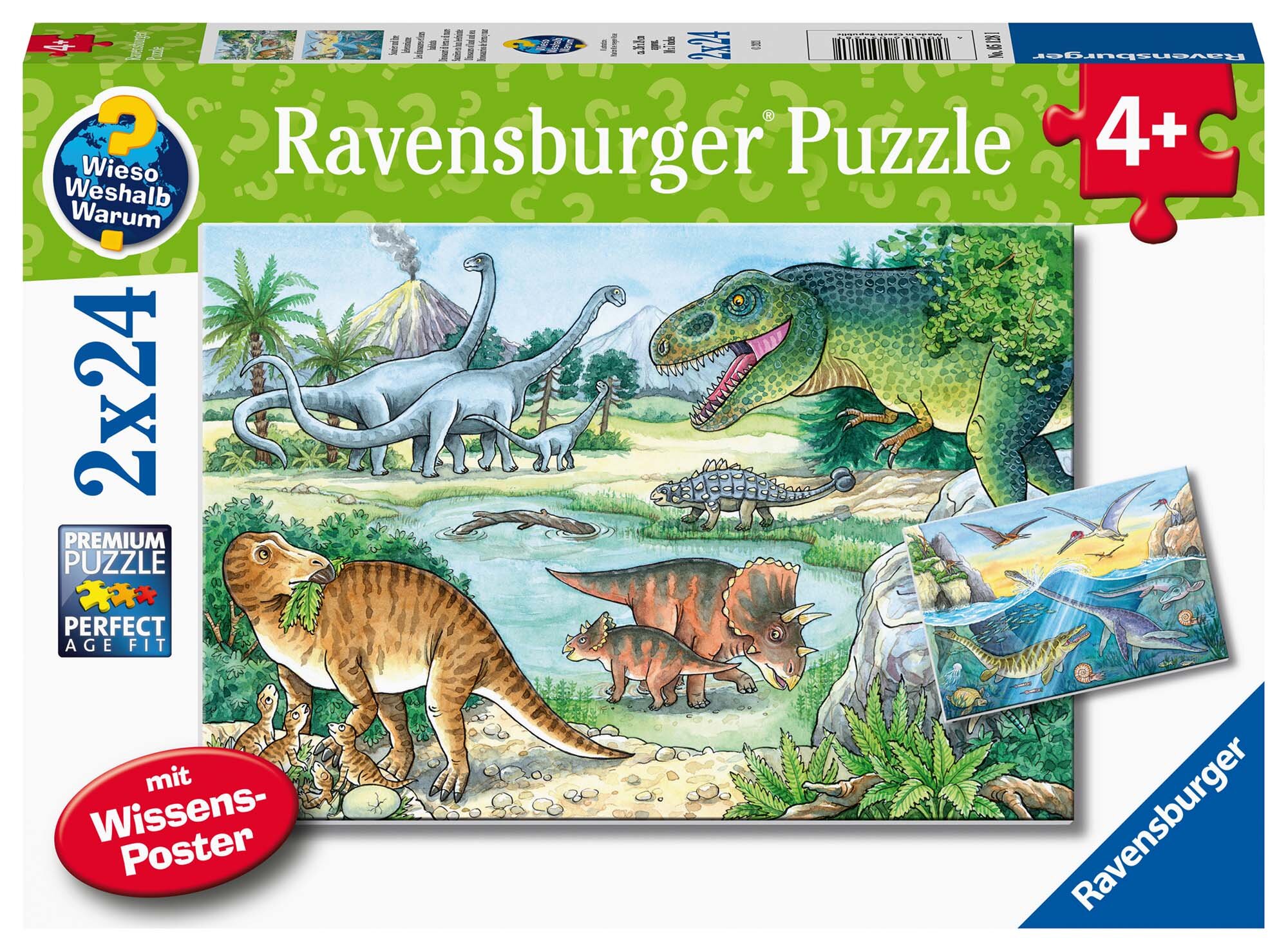 Ravensburger Pussel - Dinosaurier på land och i vatten 2x24 Bitar
