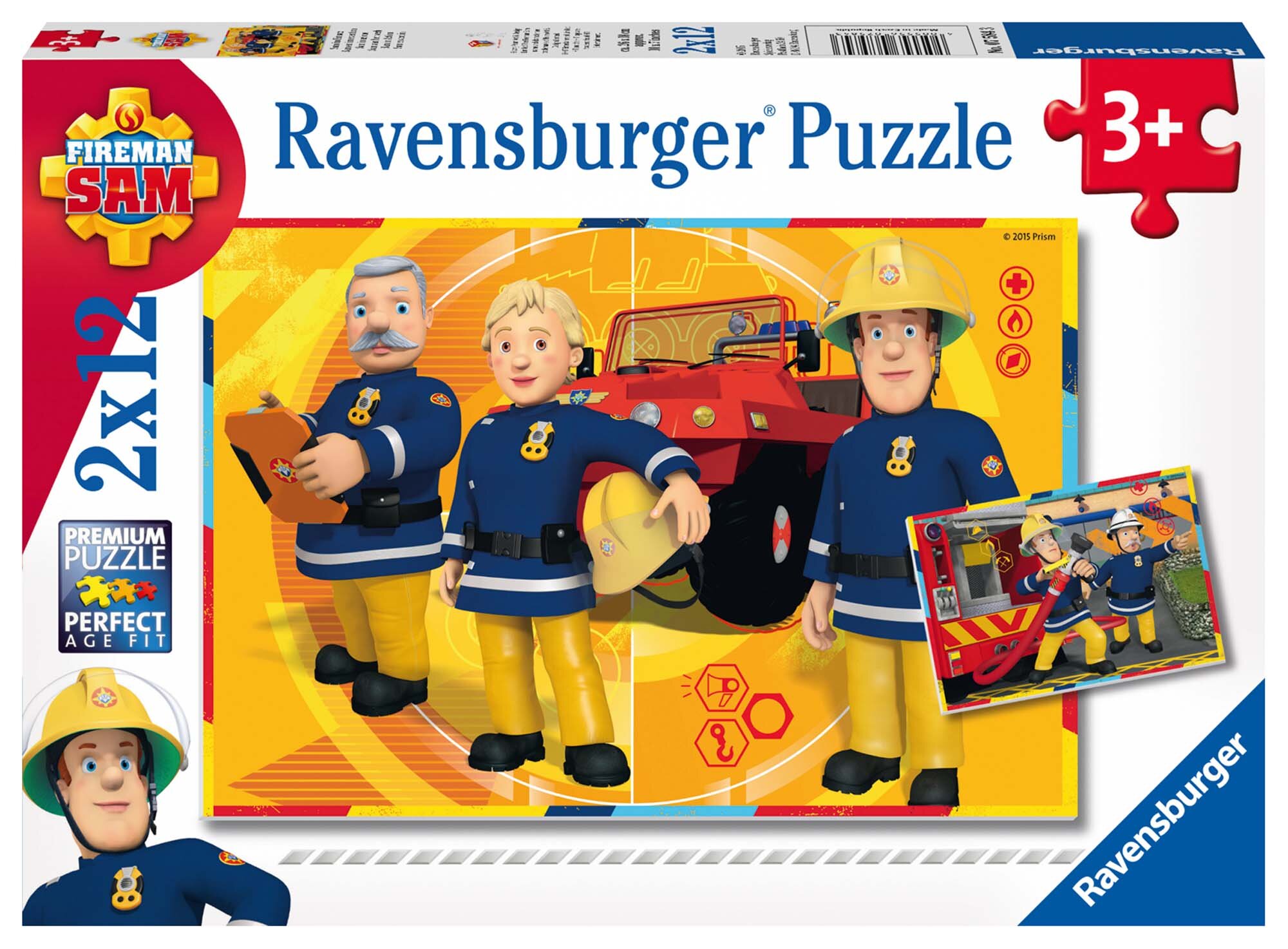 Ravensburger Pussel - Brandman Sam på jobbet 2x12 bitar