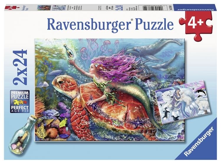 Ravensburger Pussel - Äventyr med sjöjungfruer 2x24 bitar