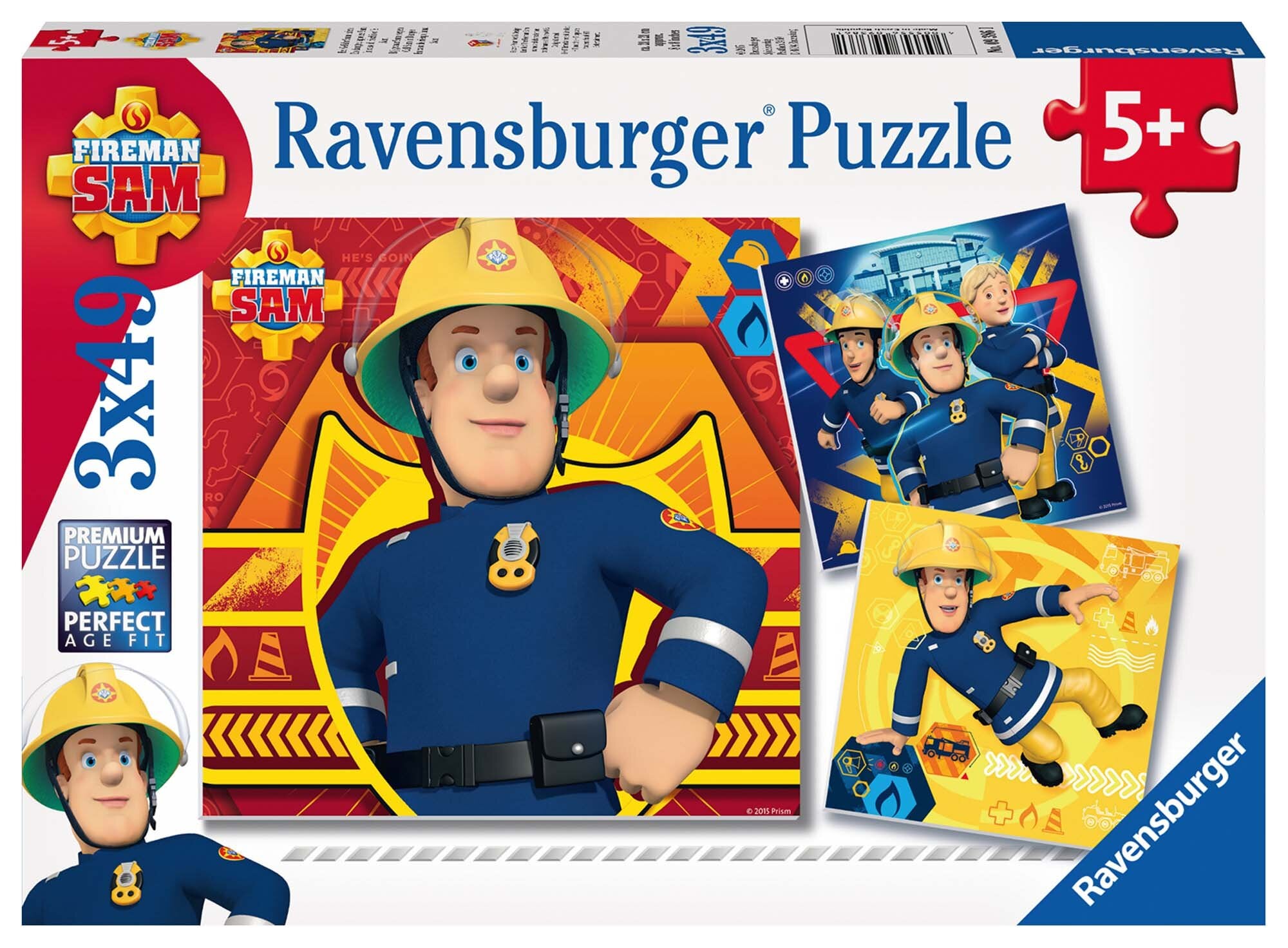 Ravensburger Pussel, Brandman Sam - Ring vid fara 3x49 bitar