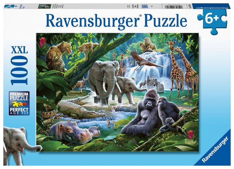 Ravensburger Pussel - Djungelfamiljer 100 bitar