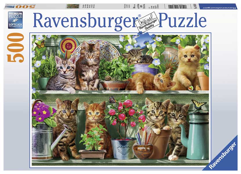 Ravensburger Pussel, Katter på hylla 500 bitar
