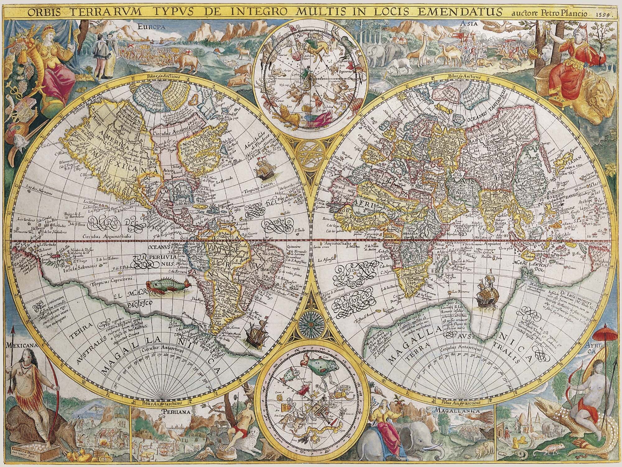 Ravensburger Pussel - 1594 Historisk världskarta 1500 bitar