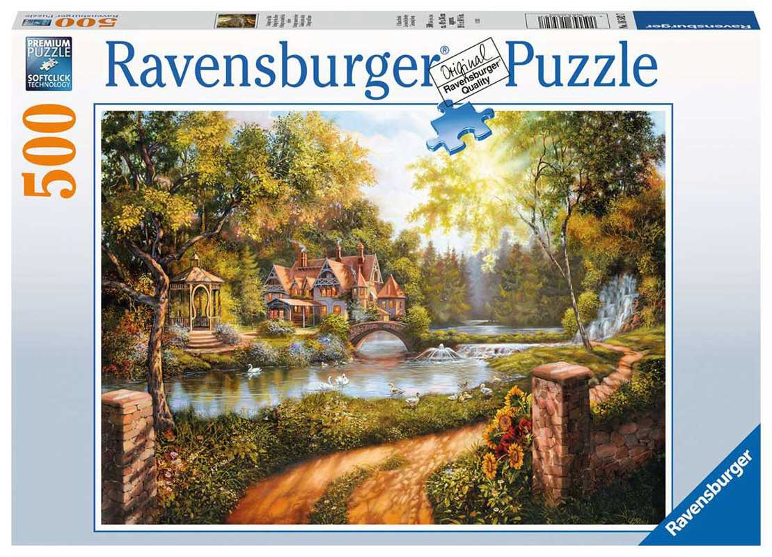 Ravensburger Pussel - Stuga vid floden 500 bitar