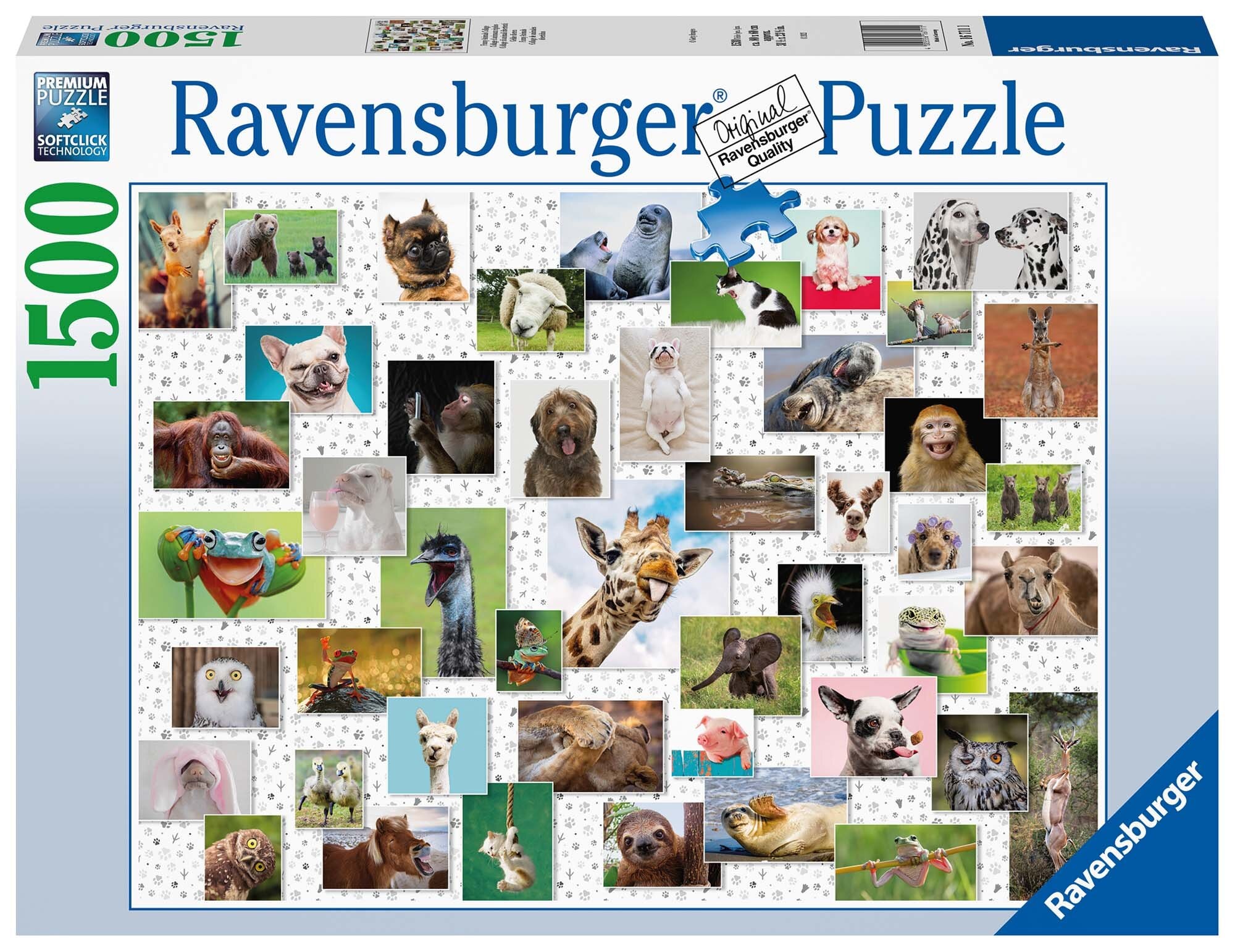 Ravensburger Pussel, Roliga djur kollage 1500 bitar