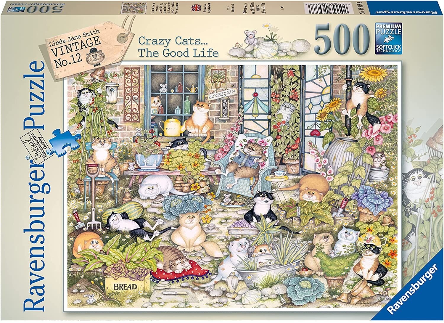 Ravensburger Pussel, Galna Katter - Det goda livet 500 bitar