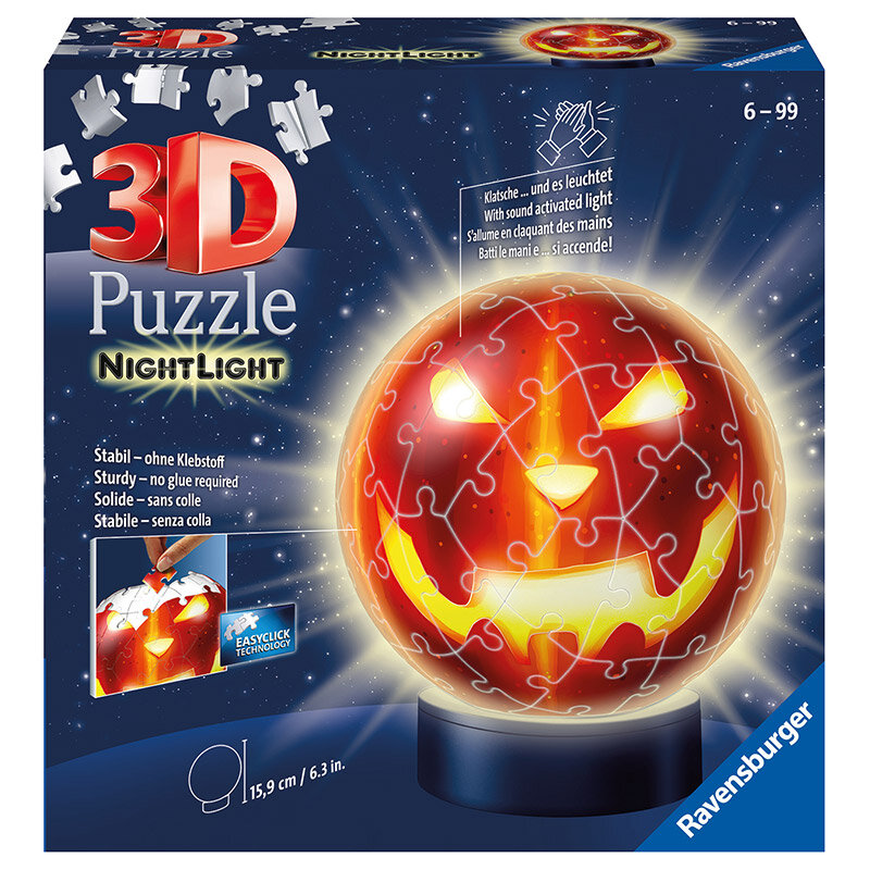 Ravensburger 3D Pussel, Pumpa med nattljus 72 bitar