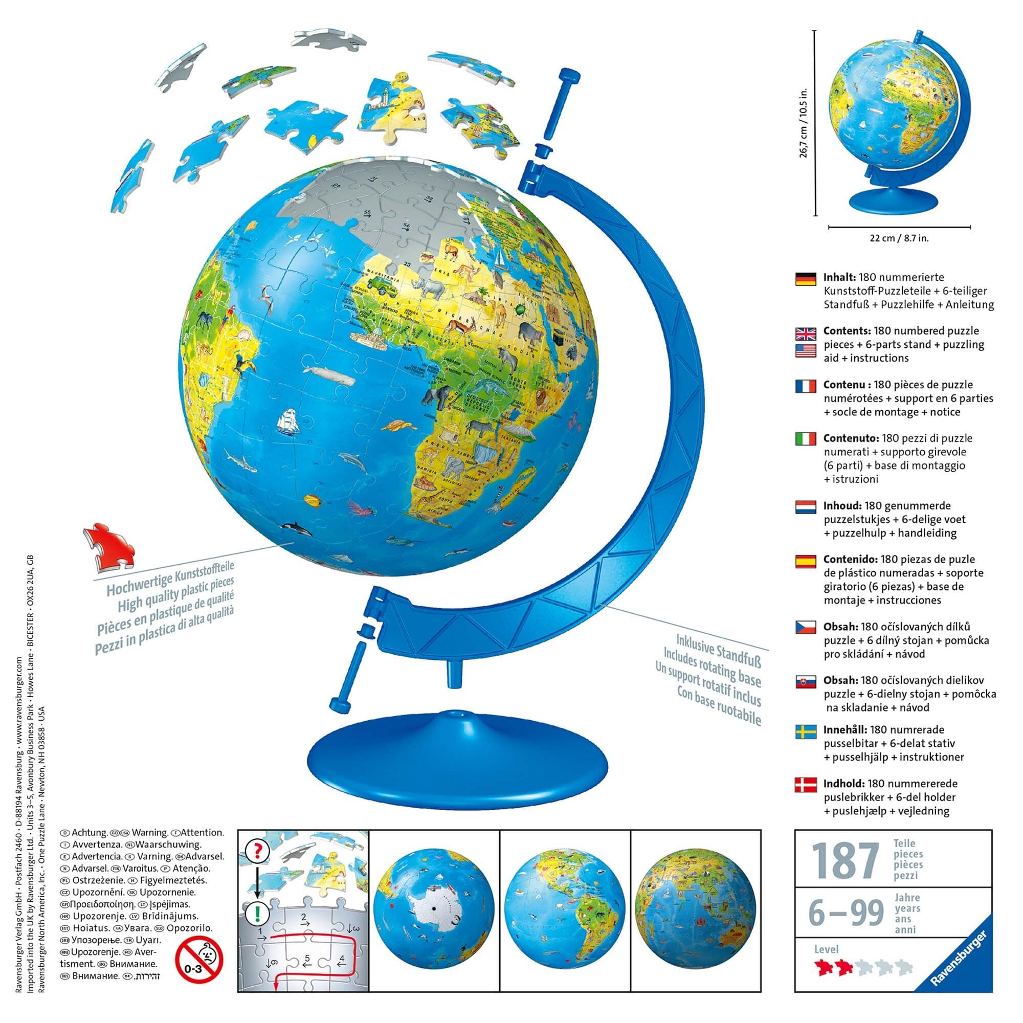 Ravensburger 3D Pussel - Barnens Jordglob 108 bitar