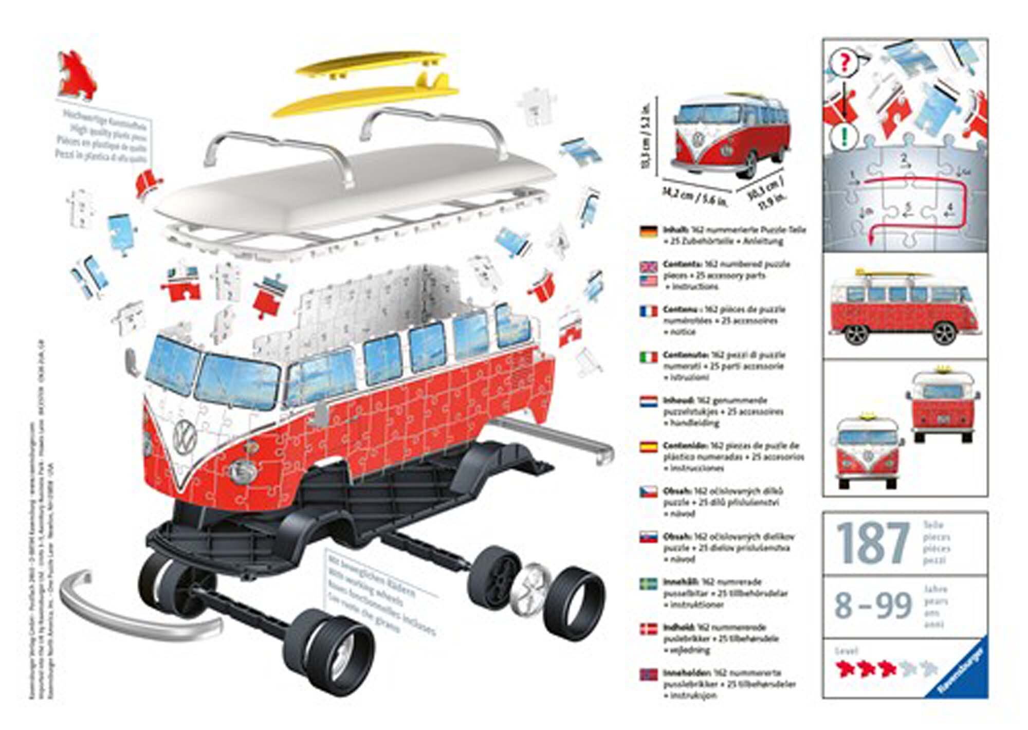 Ravensburger 3D Pussel - VW Bus T1  162 bitar