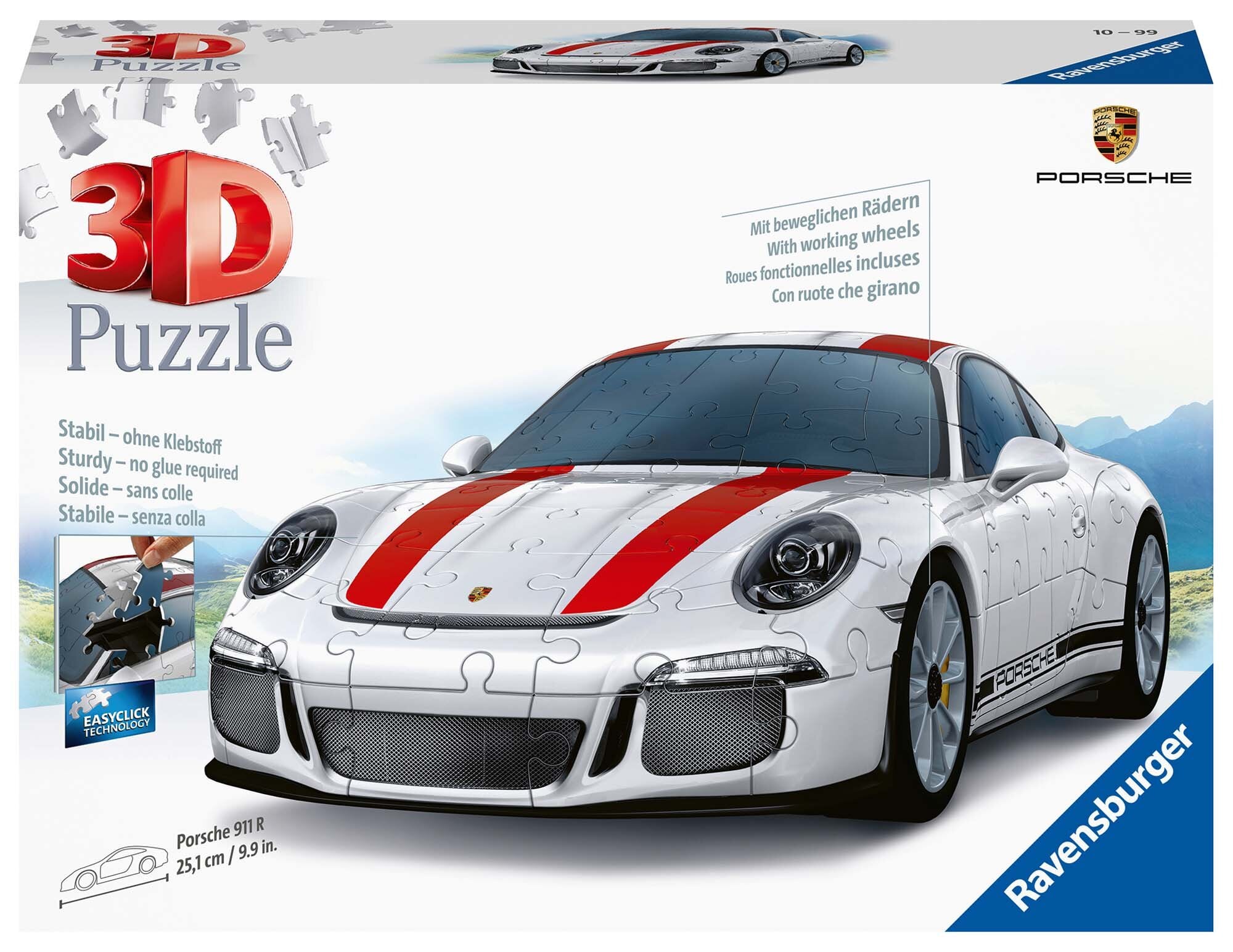 Ravensburger 3D Pussel - Porsche 911 R 108 bitar