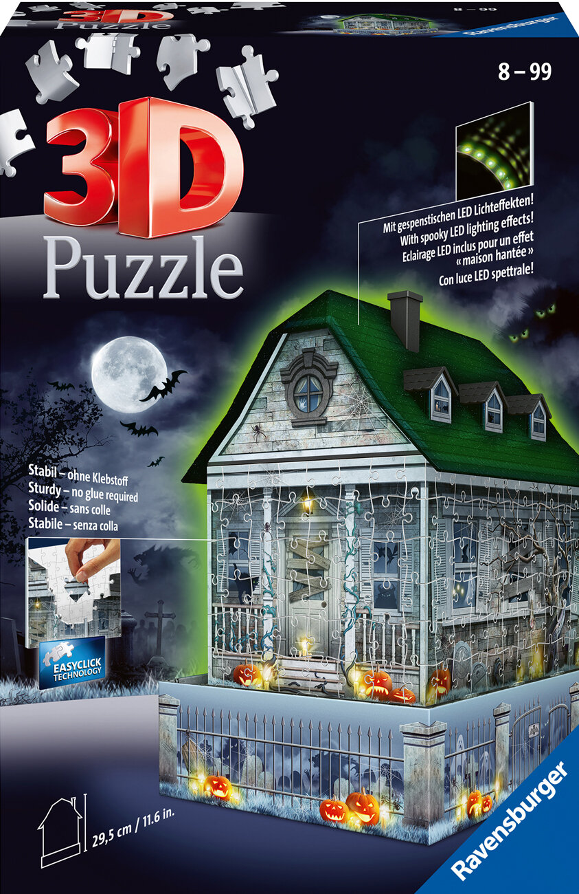 Ravensburger 3D Pussel, Haunted House med nattljus 216 bitar