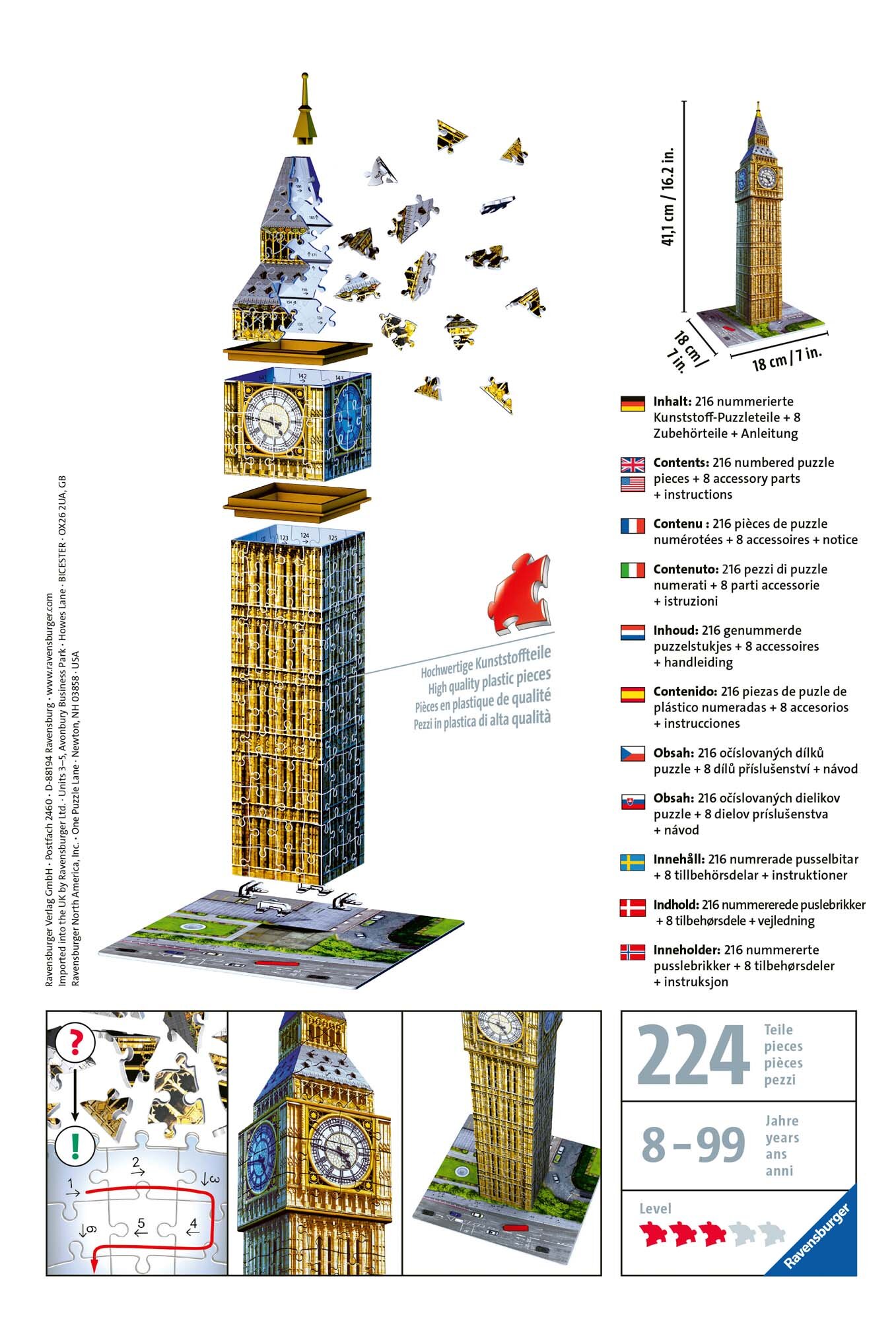 Ravensburger 3D Pussel - Big Ben London 216 bitar