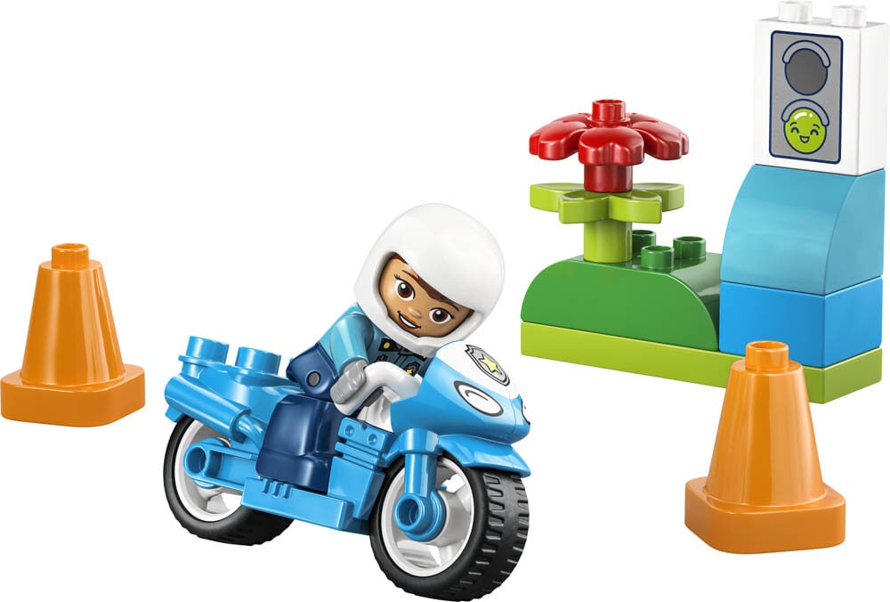LEGO Duplo - Blå polismotorcykel 2+