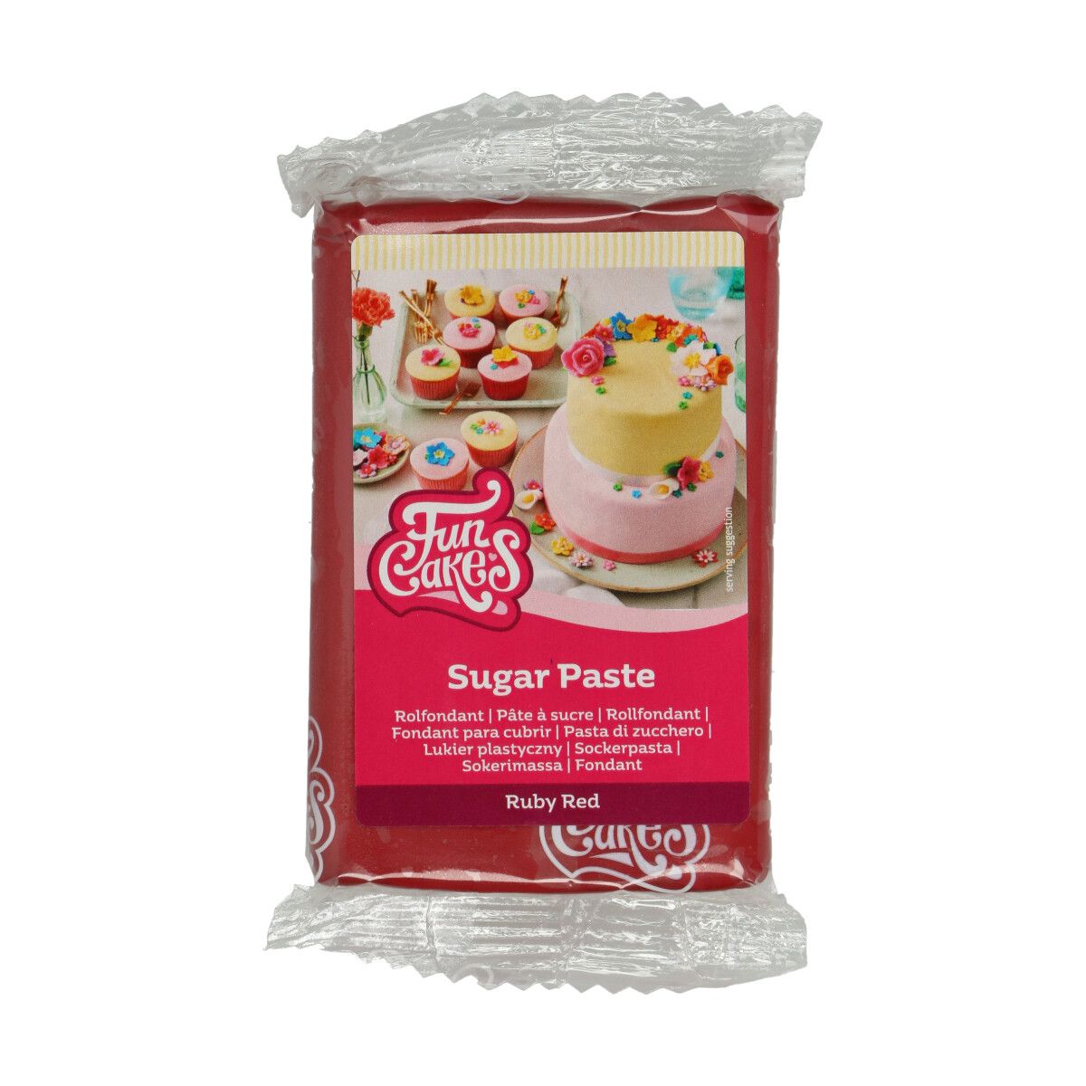 FunCakes - Sockerpasta Ruby Mörkröd 250 gram