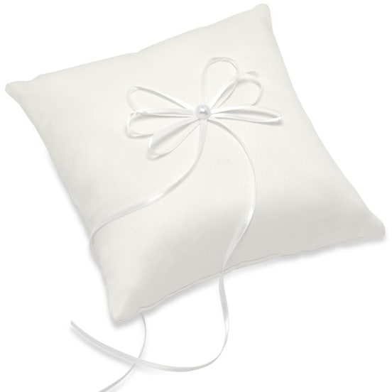 Ringkudde med Satinband, Ivory