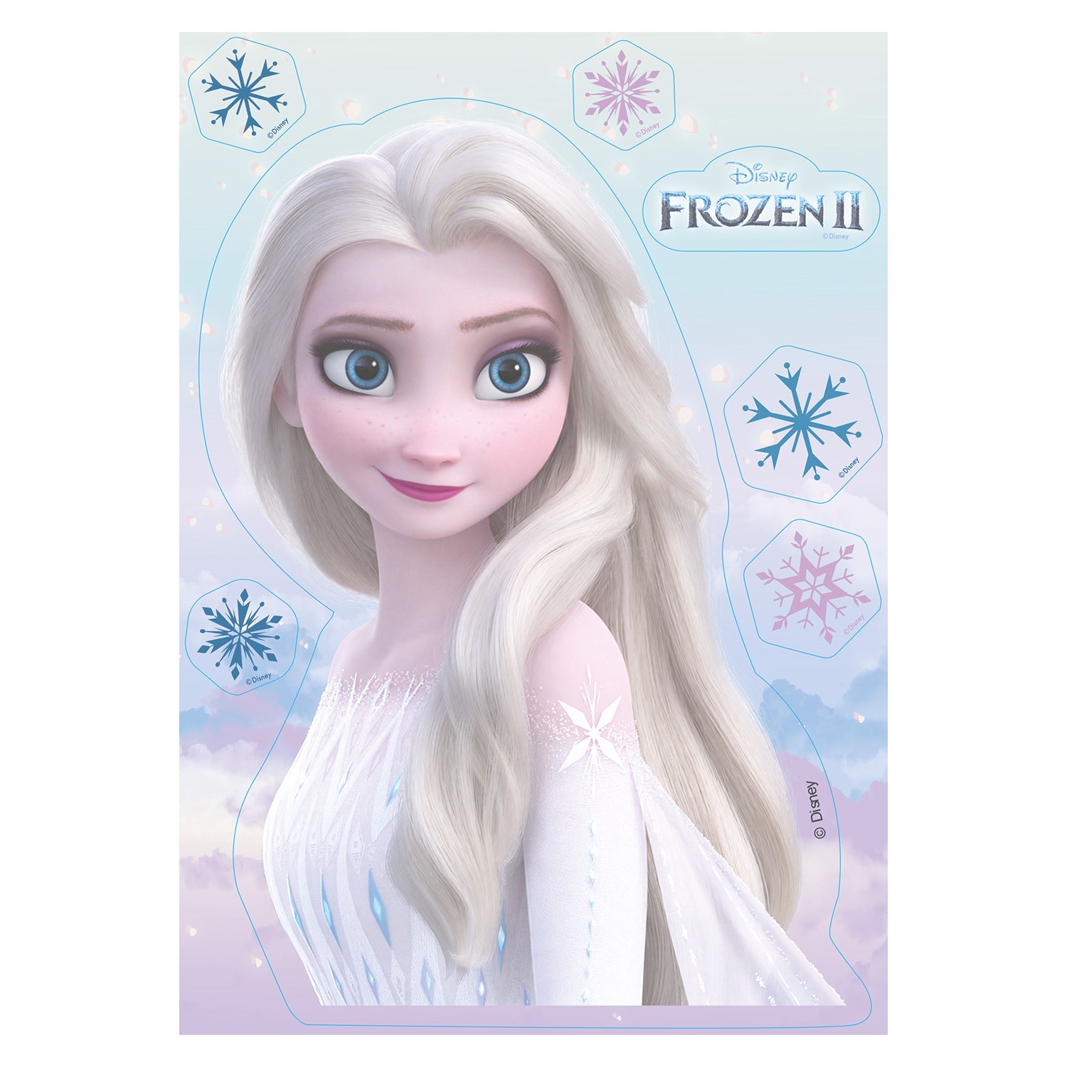 Frost Elsa - Tårtdekorationer av Oblat 7-pack