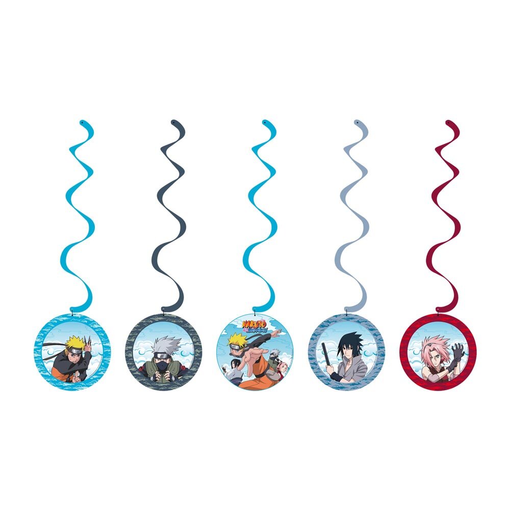 Naruto - Hängande Swirl Dekorationer 5-pack