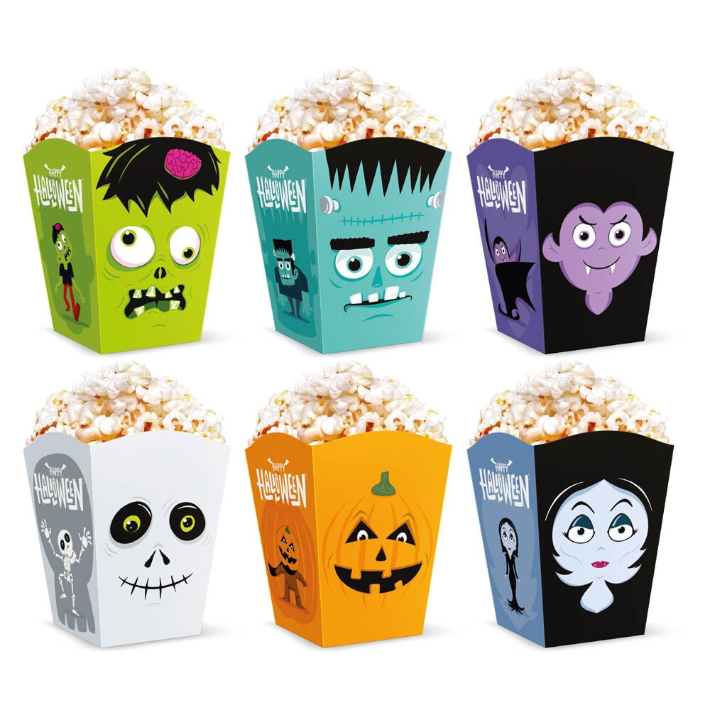 Halloween Monsters Popcornboxar 6-pack