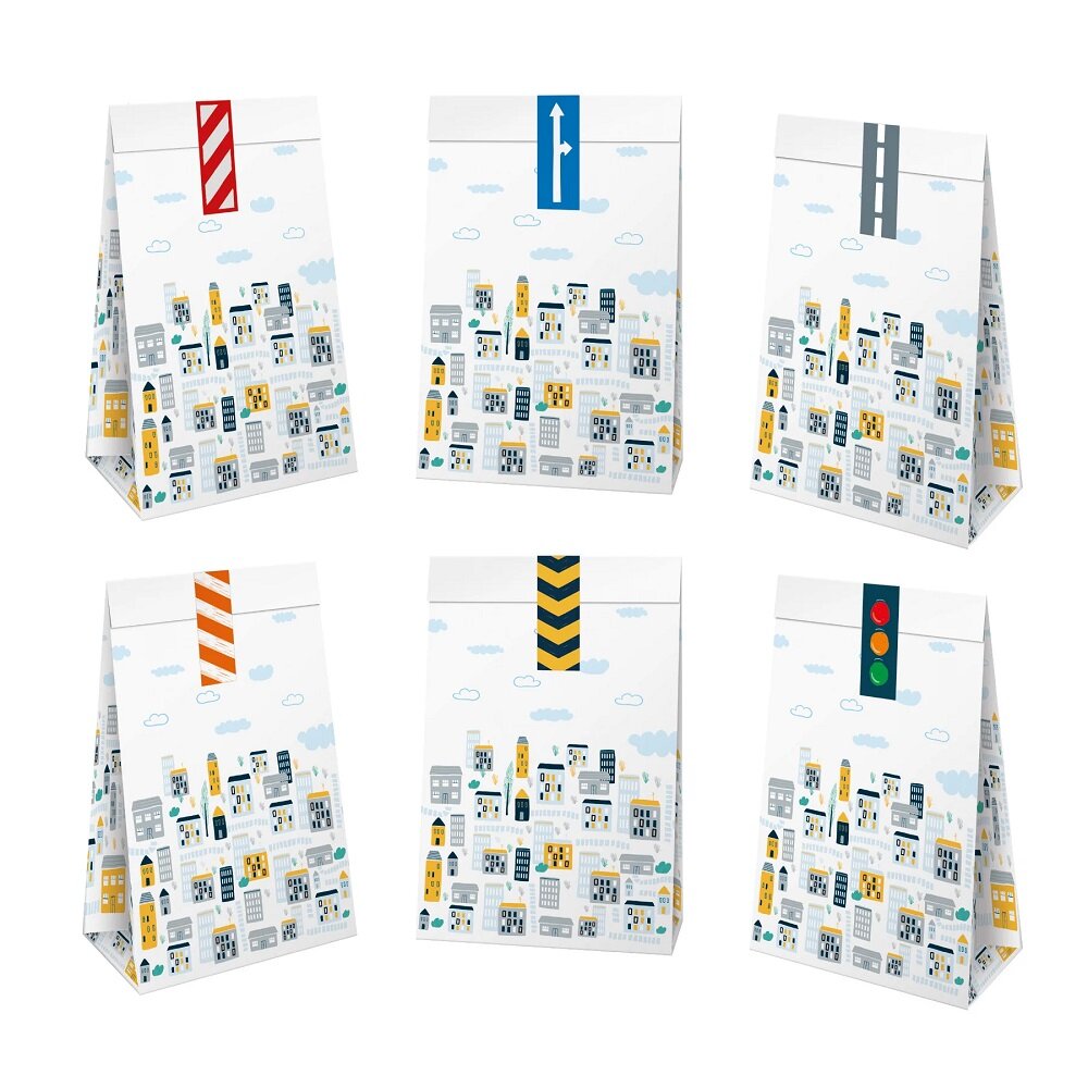 Fordon Kalaspåsar med stickers 6-pack