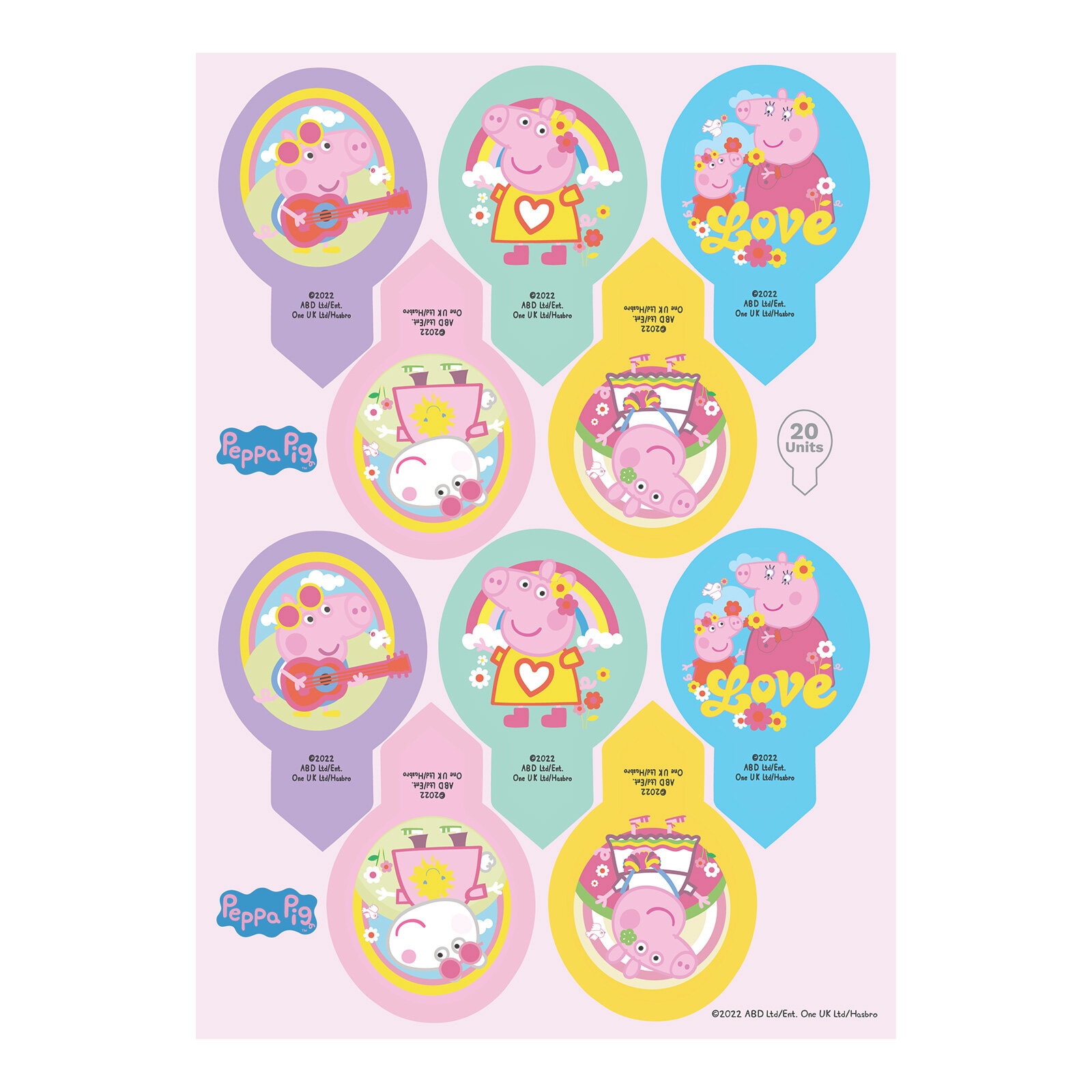 Peppa Pig - Muffinsdekorationer Oblat 20-pack