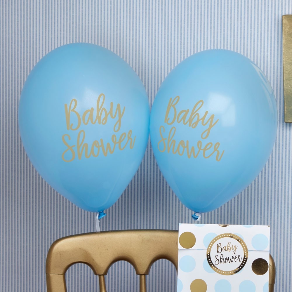 Baby Pattern Blå, Ballonger Babyshower 8 st