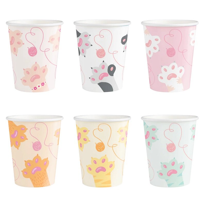 Katt Pappmuggar 220 ml 6-pack