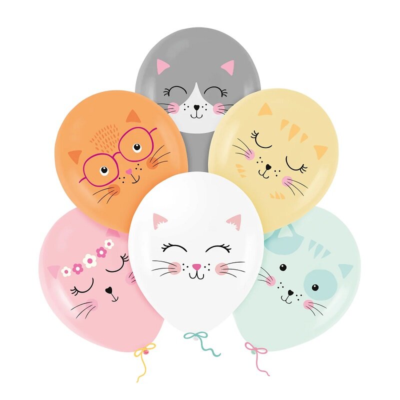 Ballonger med katter 6-pack