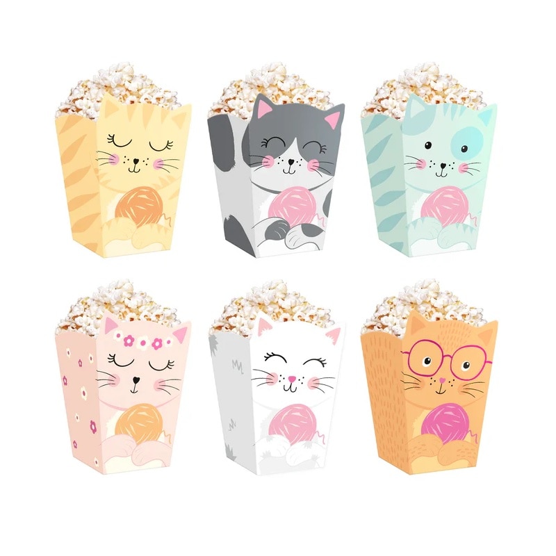 Katt Popcornboxar 6-pack