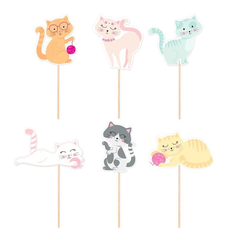 Katt Cake Toppers 6-pack